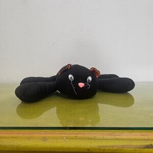 Puffalump Black Cat plush Halloween Nylon Dangling Feet Gibson's Greeting